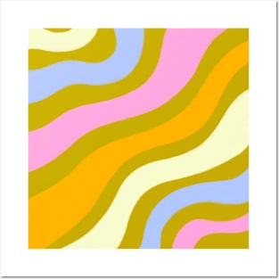 Cute Retro 70s Kawaii Colorful Abstract Posters and Art